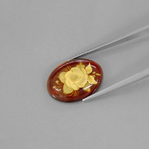 Âmbar laranja natural 4,09ct, transparente, transparente/translúcido
