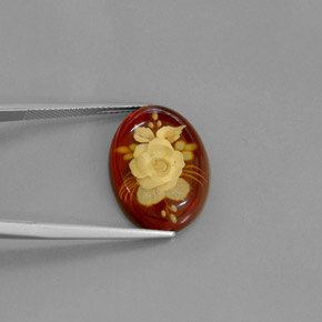 Âmbar laranja natural 5,43ct, transparente, transparente/translúcido