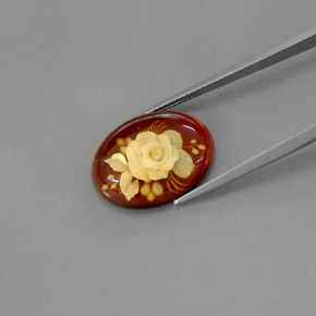 Âmbar laranja natural 5,43ct, transparente, transparente/translúcido