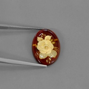 Âmbar laranja natural 5,59ct, transparente, transparente/translúcido