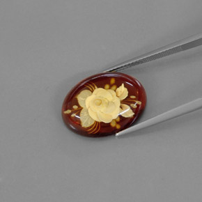 Âmbar laranja natural 5,59ct, transparente, transparente/translúcido