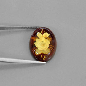 Âmbar laranja natural 5,78ct, transparente, transparente/translúcido