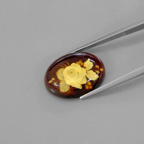 Âmbar laranja natural 5,78ct, transparente, transparente/translúcido