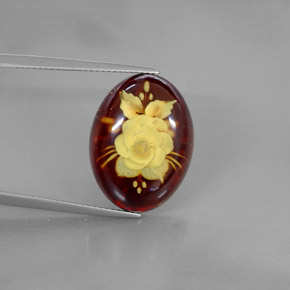 Âmbar laranja natural 5,44ct, transparente, transparente/translúcido