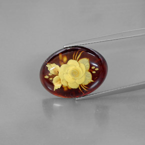 Âmbar laranja natural 5,44ct, transparente, transparente/translúcido