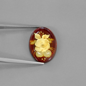 Âmbar laranja natural 5,62ct, transparente, transparente/translúcido