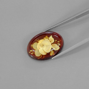 Âmbar laranja natural 5,62ct, transparente, transparente/translúcido
