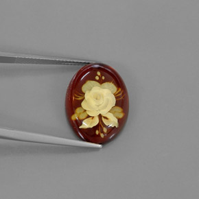 Âmbar laranja natural 5,58ct, transparente, transparente/translúcido
