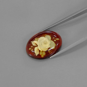 Âmbar laranja natural 5,58ct, transparente, transparente/translúcido