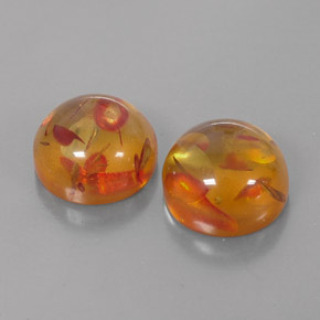 Pedras preciosas de âmbar laranja natural de  ct, transparente, transparente/translúcido