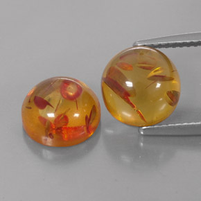 Pedras preciosas de âmbar laranja natural de  ct, transparente, transparente/translúcido