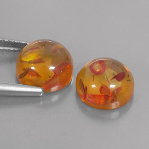 Pedras preciosas de âmbar laranja natural de  ct, transparente, transparente/translúcido