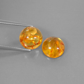 Pedras preciosas de âmbar laranja natural de  ct, transparente, transparente/translúcido