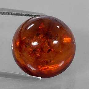 Âmbar laranja natural 6,14ct, transparente, transparente/translúcido