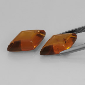 Pedras preciosas de âmbar laranja natural de  ct, transparente, transparente/translúcido