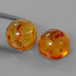 Pedras preciosas de âmbar laranja natural de  ct, transparente, transparente/translúcido