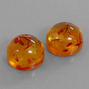 Pedras preciosas de âmbar laranja natural de  ct, transparente, transparente/translúcido