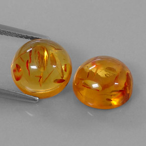 Pedras preciosas de âmbar laranja natural de  ct, transparente, transparente/translúcido