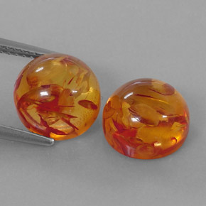 Pedras preciosas de âmbar laranja natural de  ct, transparente, transparente/translúcido