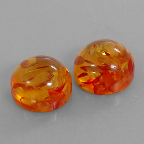 Pedras preciosas de âmbar laranja natural de  ct, transparente, transparente/translúcido