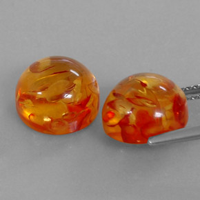 Pedras preciosas de âmbar laranja natural de  ct, transparente, transparente/translúcido