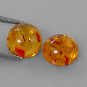 Pedras preciosas de âmbar laranja natural de  ct, transparente, transparente/translúcido