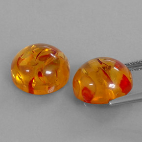 Pedras preciosas de âmbar laranja natural de  ct, transparente, transparente/translúcido