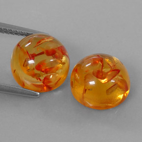 Pedras preciosas de âmbar laranja natural de  ct, transparente, transparente/translúcido