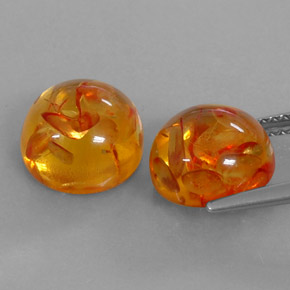 Pedras preciosas de âmbar laranja natural de  ct, transparente, transparente/translúcido