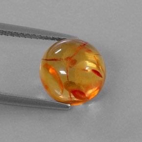 Âmbar Amarelo alaranjado Natural 1.78ct, Transparente, Transparente/Translúcido
