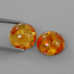 Pedras preciosas de âmbar laranja natural de  ct, transparente, transparente/translúcido