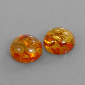 Pedras preciosas de âmbar laranja natural de  ct, transparente, transparente/translúcido