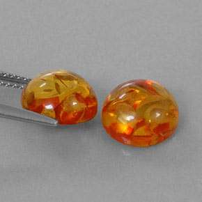 Pedras preciosas de âmbar laranja natural de  ct, transparente, transparente/translúcido