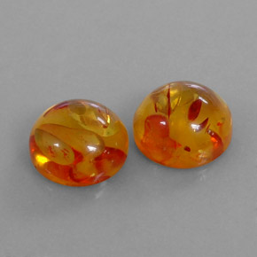 Pedras preciosas de âmbar laranja natural de  ct, transparente, transparente/translúcido