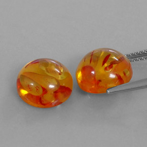 Pedras preciosas de âmbar laranja natural de  ct, transparente, transparente/translúcido