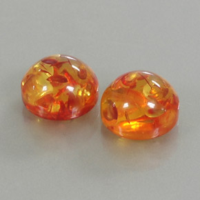 Pedras preciosas de âmbar laranja natural de  ct, transparente, transparente/translúcido