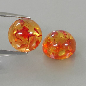 Pedras preciosas de âmbar laranja natural de  ct, transparente, transparente/translúcido