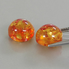Pedras preciosas de âmbar laranja natural de  ct, transparente, transparente/translúcido