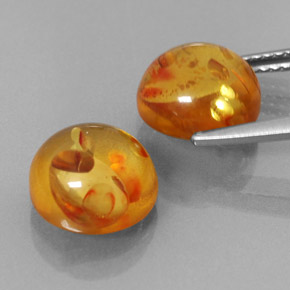 Pedras preciosas de âmbar laranja natural de  ct, transparente, transparente/translúcido