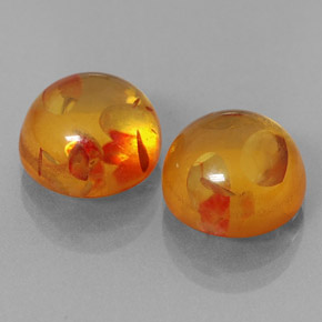 Pedras preciosas de âmbar laranja natural de  ct, transparente, transparente/translúcido