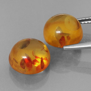 Pedras preciosas de âmbar laranja natural de  ct, transparente, transparente/translúcido