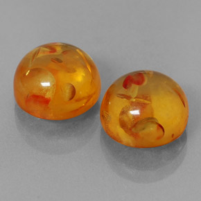 Pedras preciosas de âmbar laranja natural de  ct, transparente, transparente/translúcido