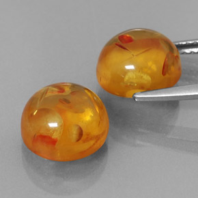 Pedras preciosas de âmbar laranja natural de  ct, transparente, transparente/translúcido
