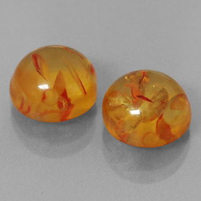 Pedras preciosas de âmbar laranja natural de  ct, transparente, transparente/translúcido