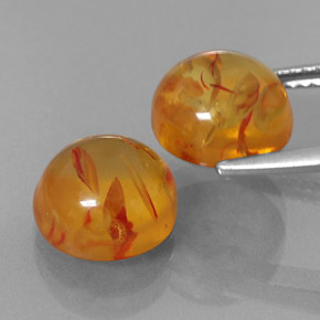 Pedras preciosas de âmbar laranja natural de  ct, transparente, transparente/translúcido