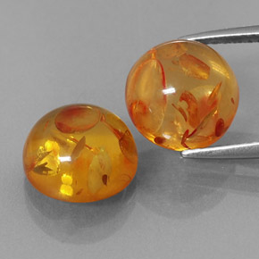 Pedras preciosas de âmbar laranja natural de  ct, transparente, transparente/translúcido