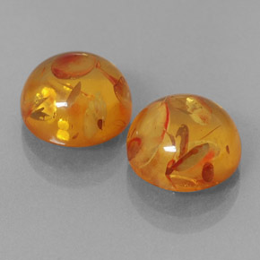 Pedras preciosas de âmbar laranja natural de  ct, transparente, transparente/translúcido