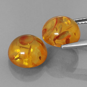 Pedras preciosas de âmbar laranja natural de  ct, transparente, transparente/translúcido