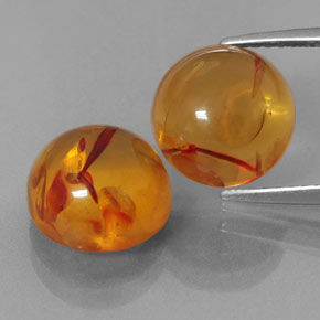 Pedras preciosas de âmbar laranja natural de  ct, transparente, transparente/translúcido