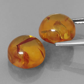 Pedras preciosas de âmbar laranja natural de  ct, transparente, transparente/translúcido
